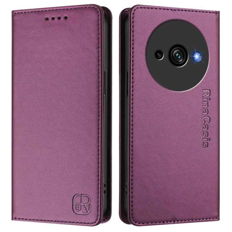For Oukitel C59 / C59 Pro RC01 Dual-Folded Magnetic Suction RFID Leather Phone Case