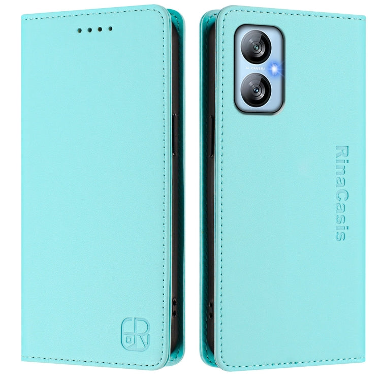 For Blackview A52 / A52 Pro RC01 Dual-Folded Magnetic Suction RFID Leather Phone Case