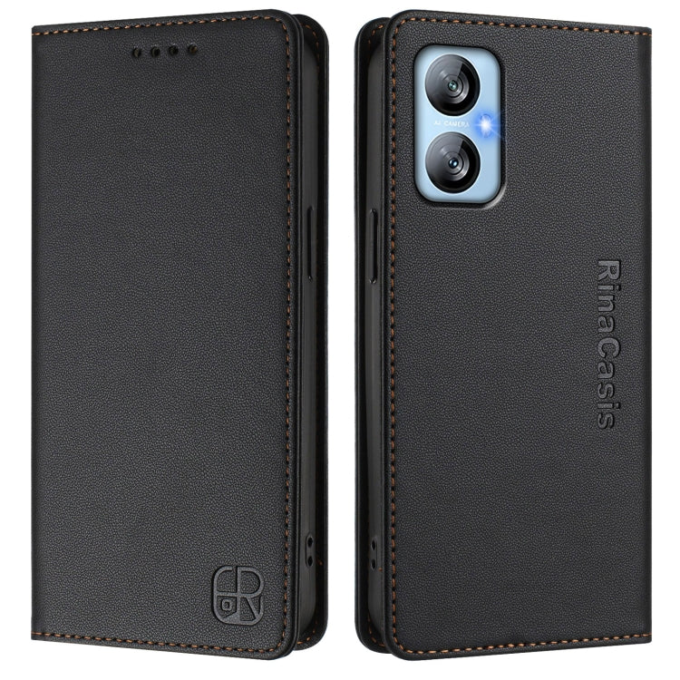 For Blackview A52 / A52 Pro RC01 Dual-Folded Magnetic Suction RFID Leather Phone Case