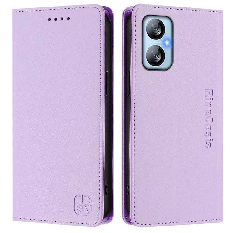 For Blackview A52 / A52 Pro RC01 Dual-Folded Magnetic Suction RFID Leather Phone Case