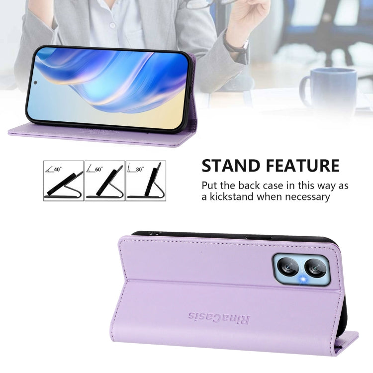 For Blackview A52 / A52 Pro RC01 Dual-Folded Magnetic Suction RFID Leather Phone Case