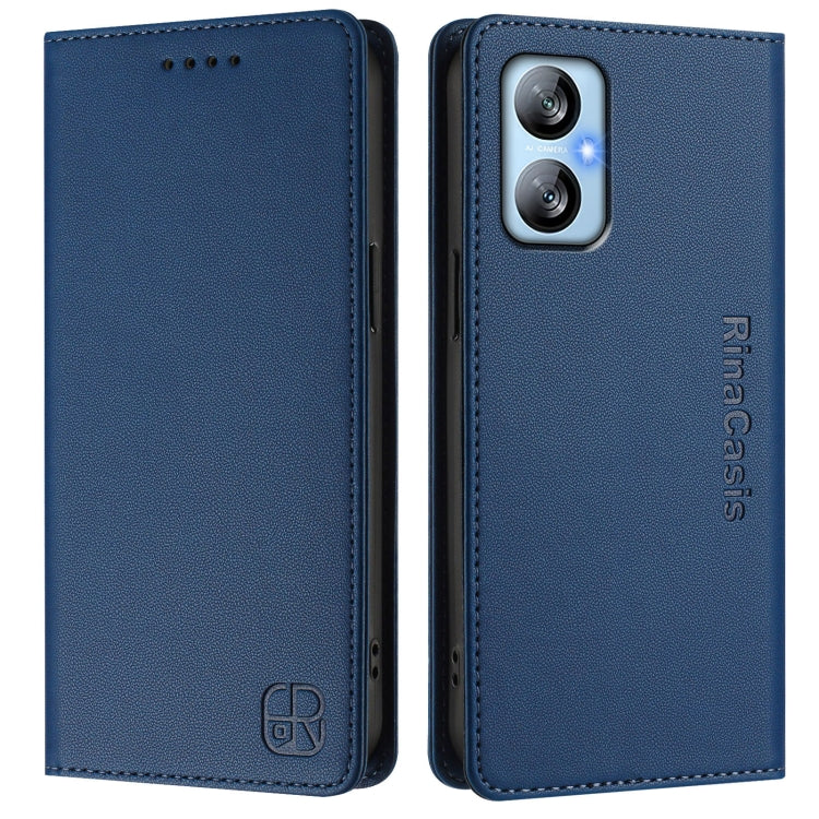 For Blackview A52 / A52 Pro RC01 Dual-Folded Magnetic Suction RFID Leather Phone Case