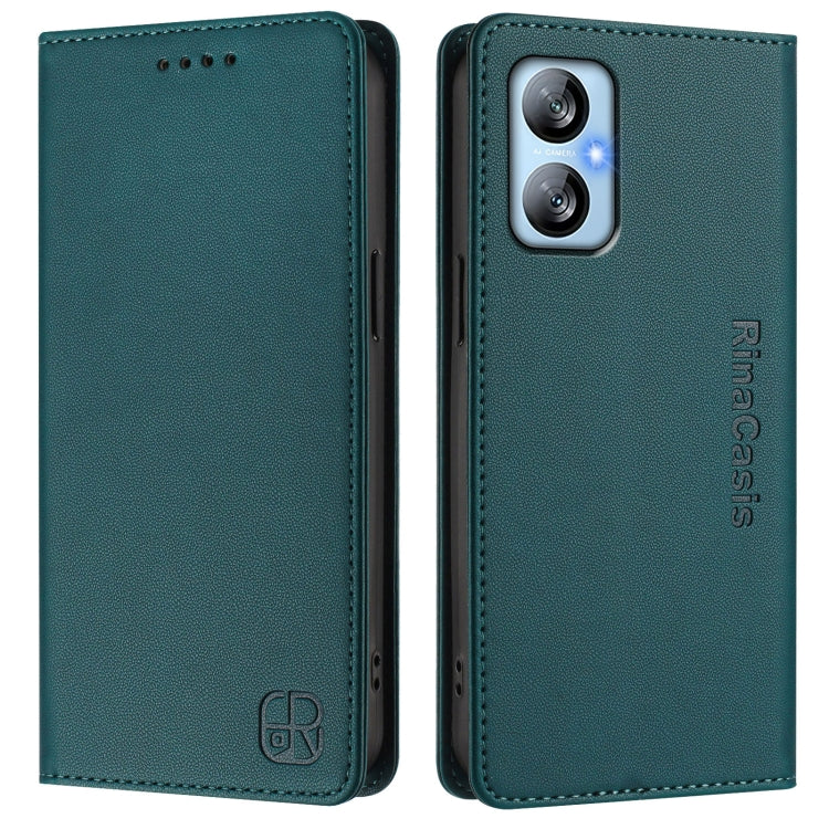 For Blackview A52 / A52 Pro RC01 Dual-Folded Magnetic Suction RFID Leather Phone Case