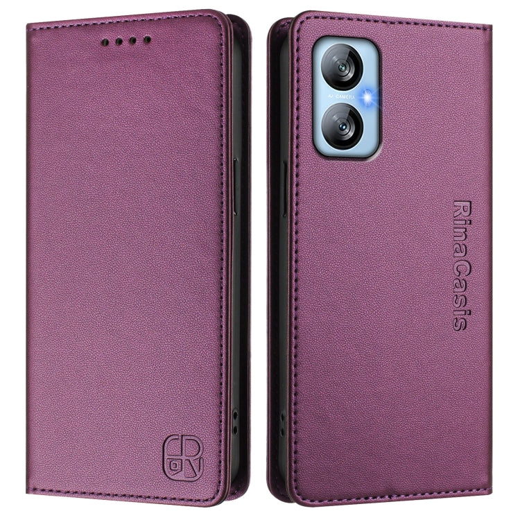 For Blackview A52 / A52 Pro RC01 Dual-Folded Magnetic Suction RFID Leather Phone Case
