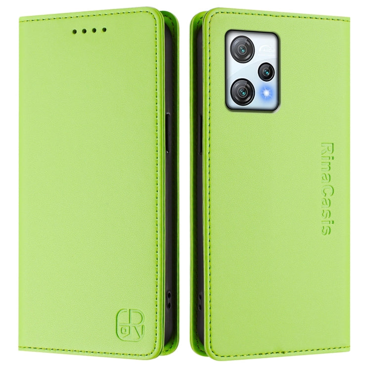 For Blackview A53 RC01 Dual-Folded Magnetic Suction RFID Leather Phone Case