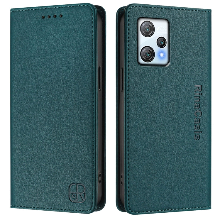 For Blackview A53 RC01 Dual-Folded Magnetic Suction RFID Leather Phone Case