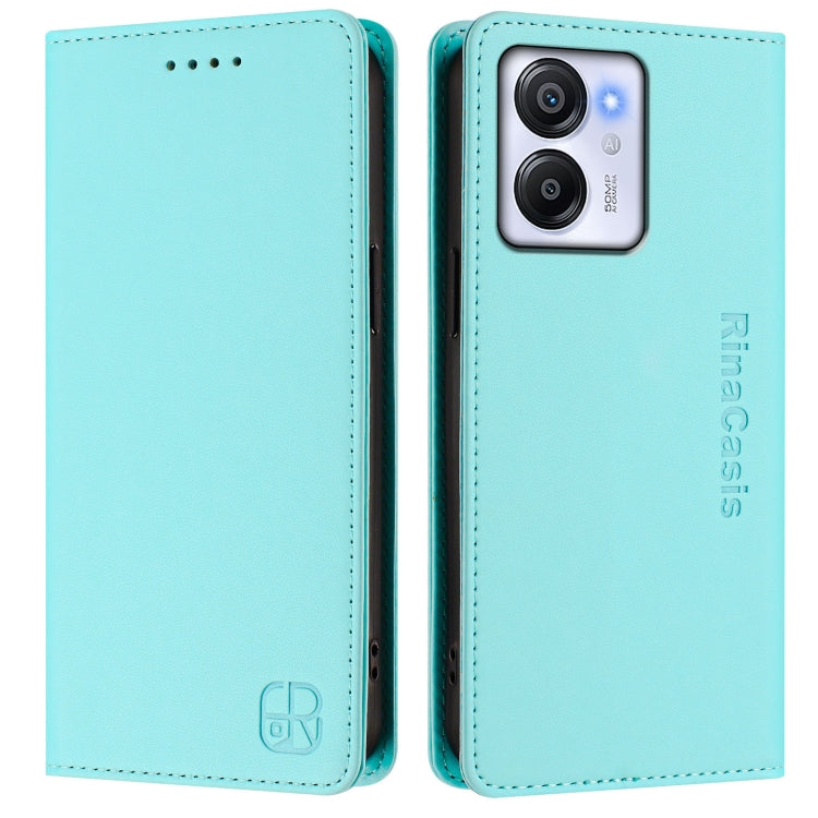 For Blackview Oscal Modern 8 / Color 8 RC01 Dual-Folded Magnetic Suction RFID Leather Phone Case
