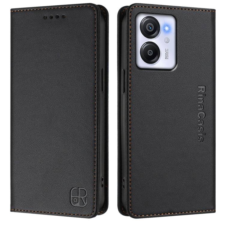 For Blackview Oscal Modern 8 / Color 8 RC01 Dual-Folded Magnetic Suction RFID Leather Phone Case