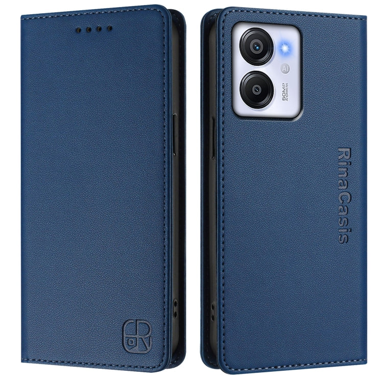 For Blackview Oscal Modern 8 / Color 8 RC01 Dual-Folded Magnetic Suction RFID Leather Phone Case