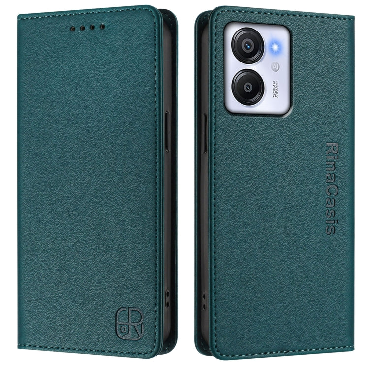 For Blackview Oscal Modern 8 / Color 8 RC01 Dual-Folded Magnetic Suction RFID Leather Phone Case