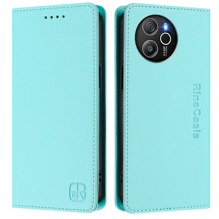 For Blackview Shark 8 / Oscal Tiger 12 RC01 Dual-Folded Magnetic Suction RFID Leather Phone Case