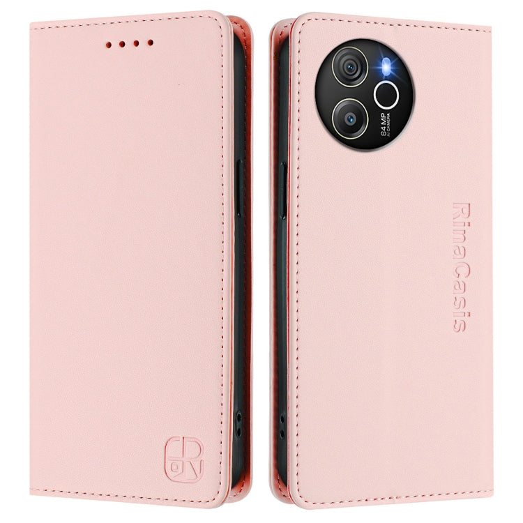 For Blackview Shark 8 / Oscal Tiger 12 RC01 Dual-Folded Magnetic Suction RFID Leather Phone Case