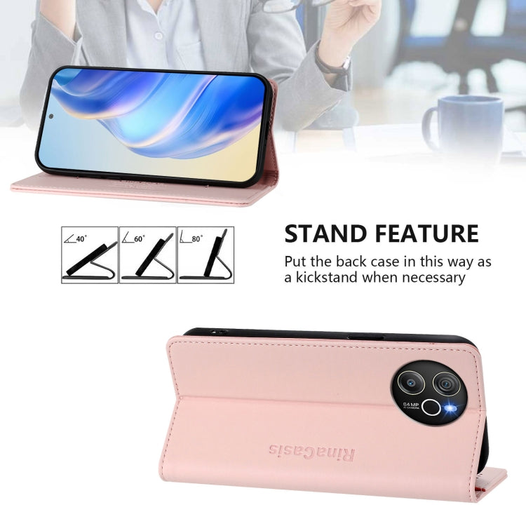 For Blackview Shark 8 / Oscal Tiger 12 RC01 Dual-Folded Magnetic Suction RFID Leather Phone Case