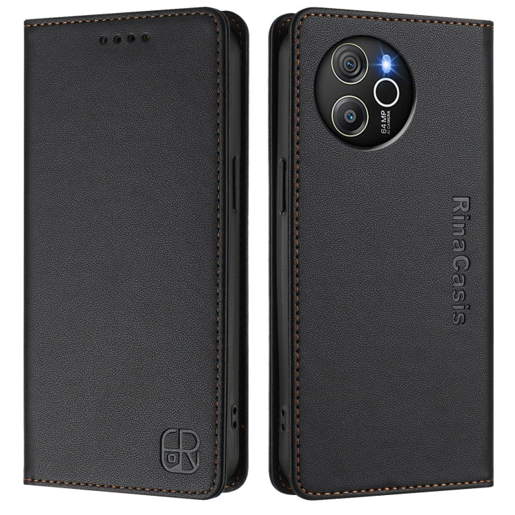 For Blackview Shark 8 / Oscal Tiger 12 RC01 Dual-Folded Magnetic Suction RFID Leather Phone Case