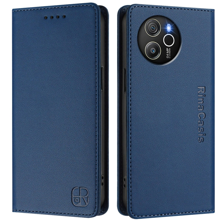 For Blackview Shark 8 / Oscal Tiger 12 RC01 Dual-Folded Magnetic Suction RFID Leather Phone Case