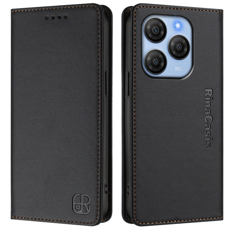 For Blackview Shark 9 RC01 Dual-Folded Magnetic Suction RFID Leather Phone Case