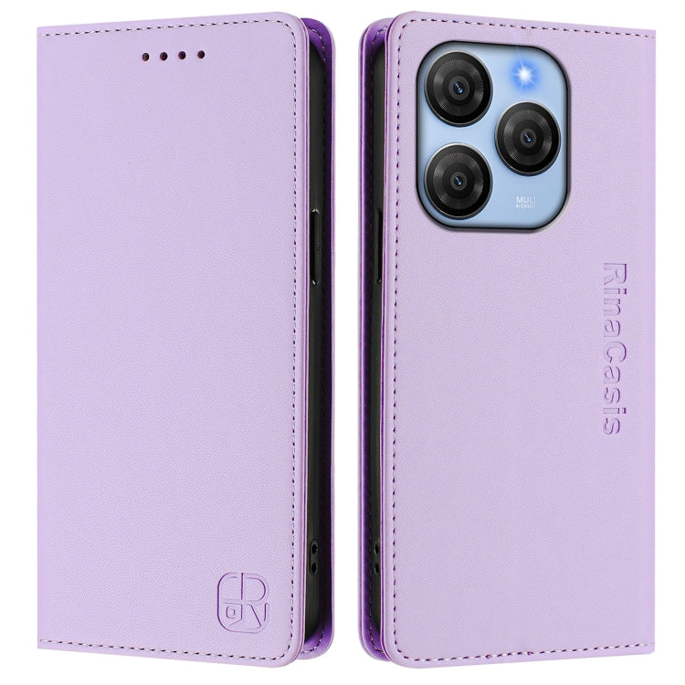 For Blackview Shark 9 RC01 Dual-Folded Magnetic Suction RFID Leather Phone Case