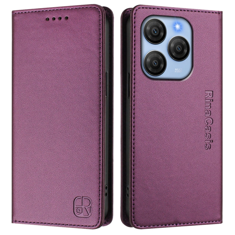For Blackview Shark 9 RC01 Dual-Folded Magnetic Suction RFID Leather Phone Case