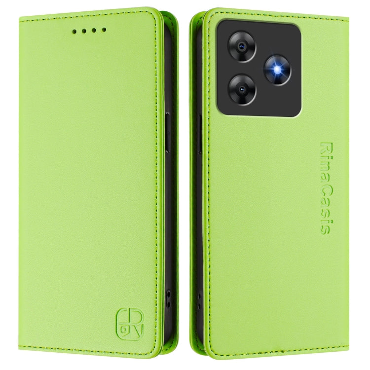 For Blackview Wave 8C RC01 Dual-Folded Magnetic Suction RFID Leather Phone Case