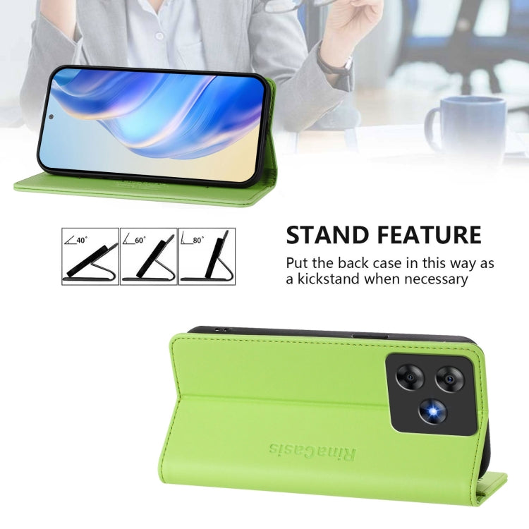 For Blackview Wave 8C RC01 Dual-Folded Magnetic Suction RFID Leather Phone Case