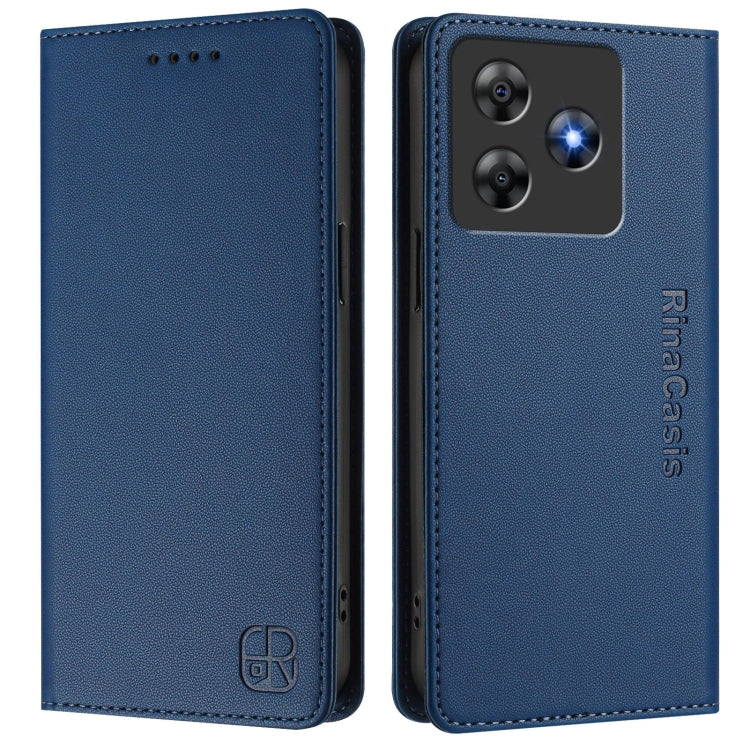 For Blackview Wave 8C RC01 Dual-Folded Magnetic Suction RFID Leather Phone Case