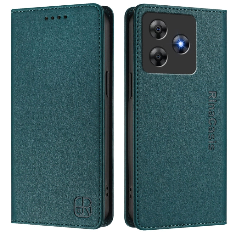 For Blackview Wave 8C RC01 Dual-Folded Magnetic Suction RFID Leather Phone Case