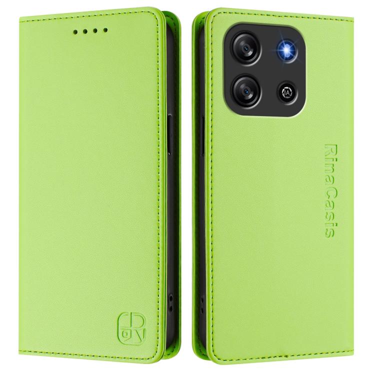 For Blackview Oscal Flat 1C RC01 Dual-Folded Magnetic Suction RFID Leather Phone Case