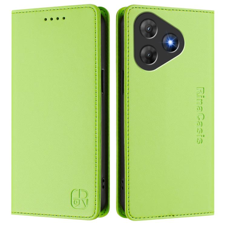 For Blackview Oscal Flat 2 / 2C RC01 Dual-Folded Magnetic Suction RFID Leather Phone Case
