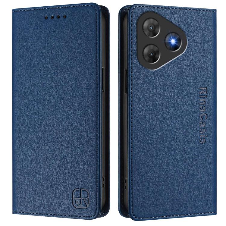 For Blackview Oscal Flat 2 / 2C RC01 Dual-Folded Magnetic Suction RFID Leather Phone Case