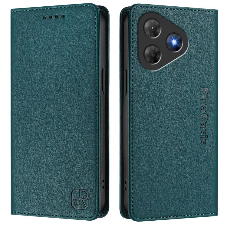 For Blackview Oscal Flat 2 / 2C RC01 Dual-Folded Magnetic Suction RFID Leather Phone Case