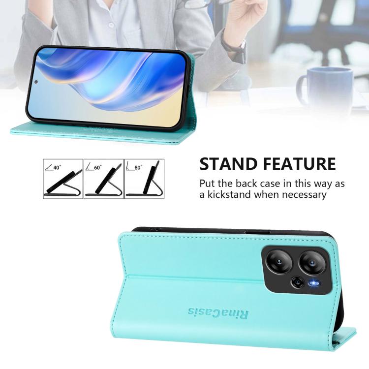 For Blackview Oscal Tiger 13 RC01 Dual-Folded Magnetic Suction RFID Leather Phone Case