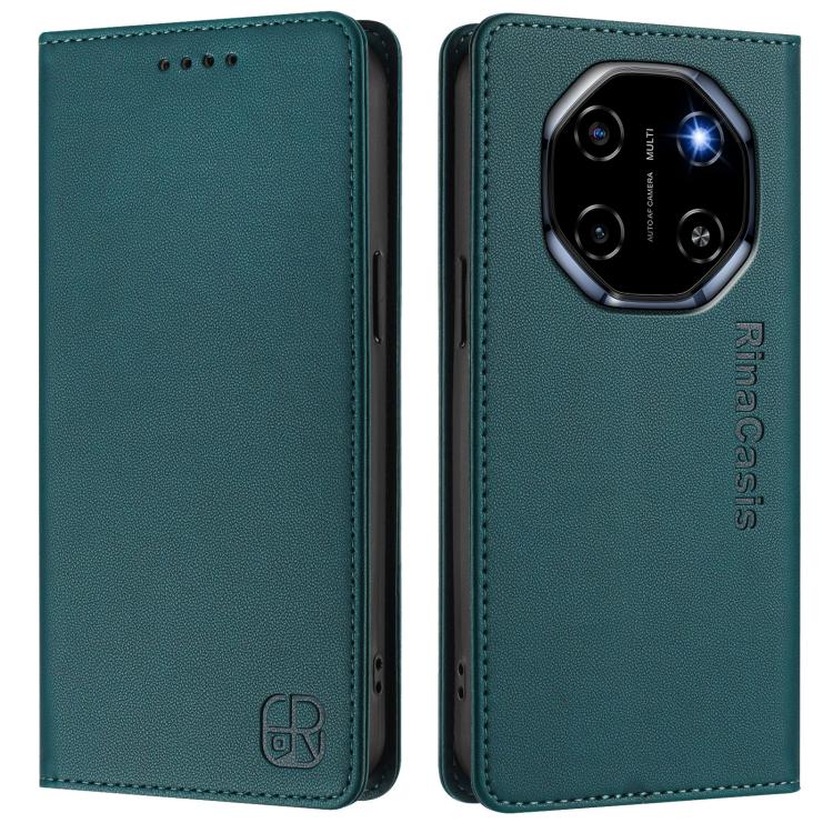 For Blackview Shark 6 RC01 Dual-Folded Magnetic Suction RFID Leather Phone Case