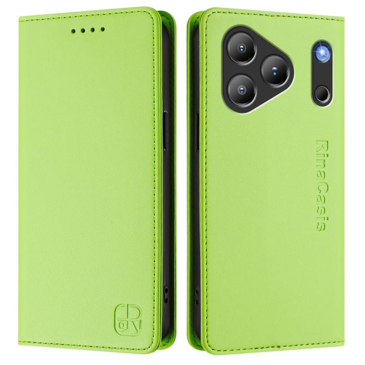 For Blackview WAVE 7C RC01 Dual-Folded Magnetic Suction RFID Leather Phone Case