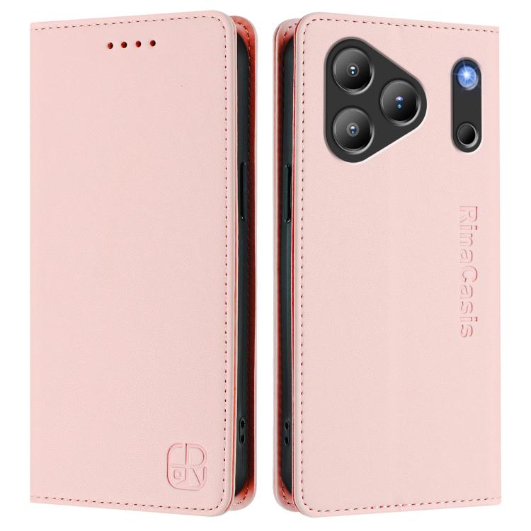 For Blackview WAVE 7C RC01 Dual-Folded Magnetic Suction RFID Leather Phone Case