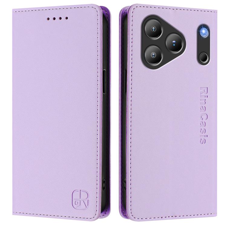For Blackview WAVE 7C RC01 Dual-Folded Magnetic Suction RFID Leather Phone Case
