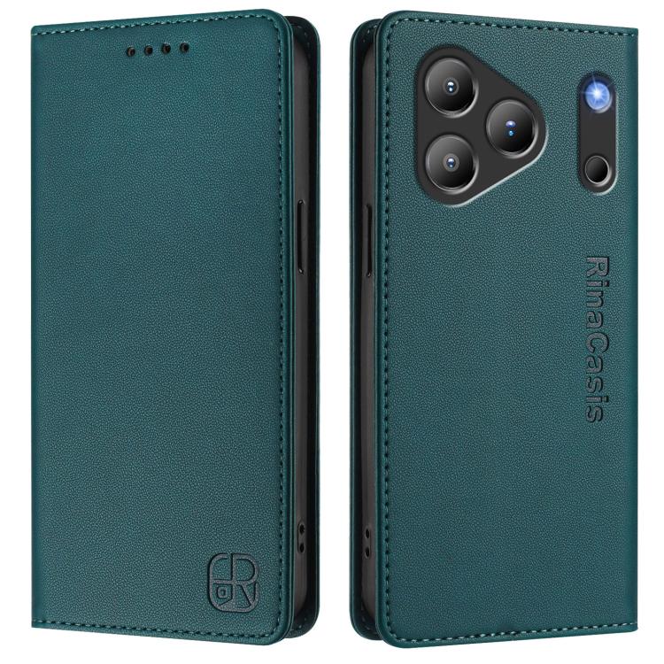 For Blackview WAVE 7C RC01 Dual-Folded Magnetic Suction RFID Leather Phone Case
