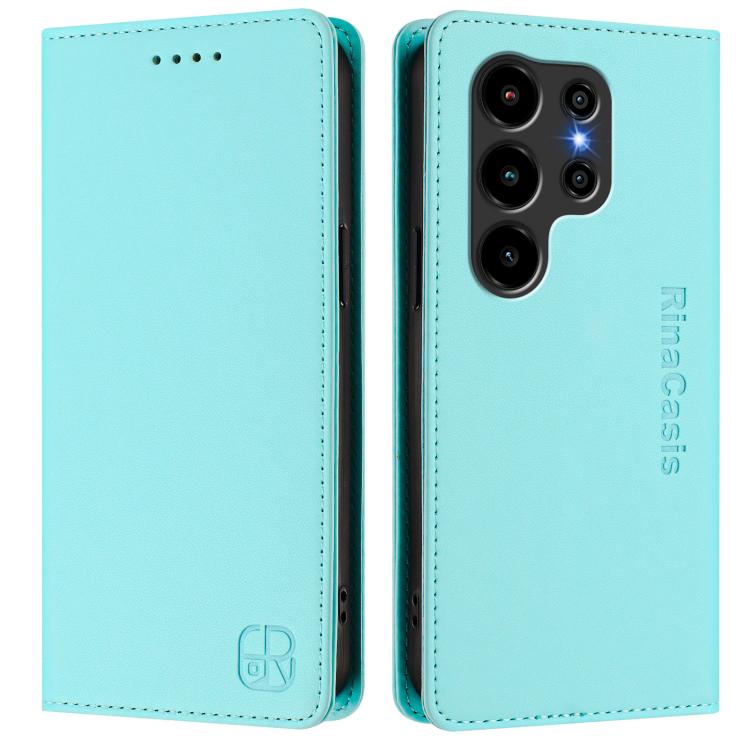 For Blackview WAVE 10 RC01 Dual-Folded Magnetic Suction RFID Leather Phone Case