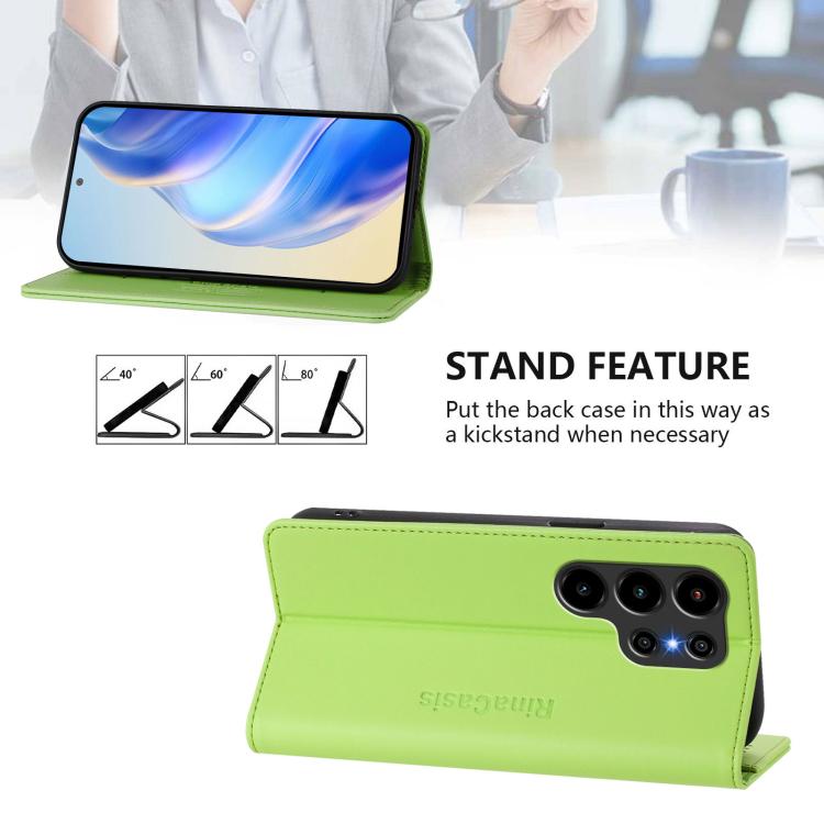 For Blackview WAVE 10 RC01 Dual-Folded Magnetic Suction RFID Leather Phone Case