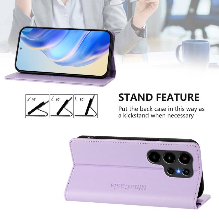 For Blackview WAVE 10 RC01 Dual-Folded Magnetic Suction RFID Leather Phone Case