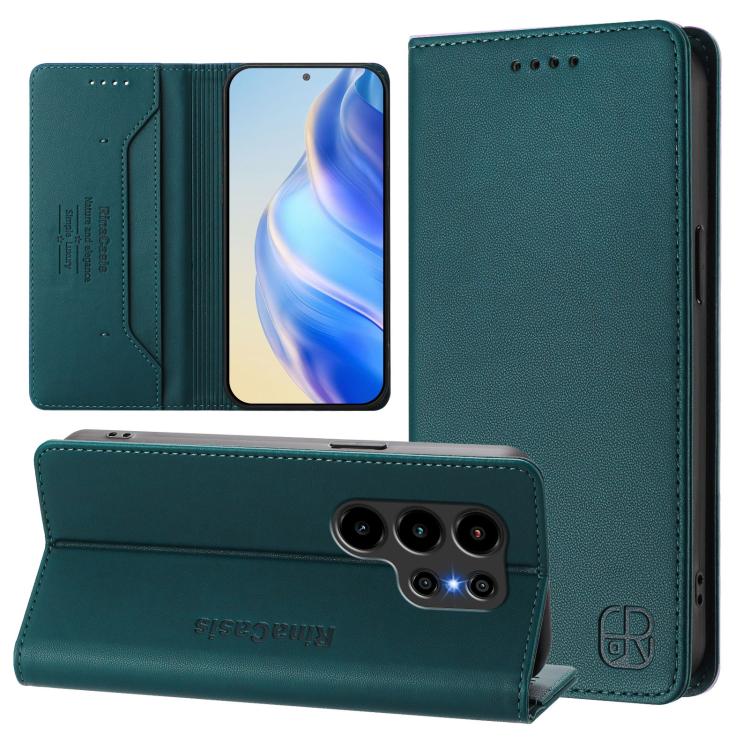 For Blackview WAVE 10 RC01 Dual-Folded Magnetic Suction RFID Leather Phone Case