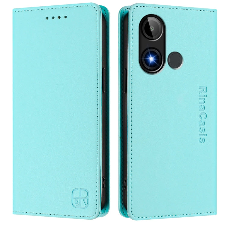 For BLU C9 RC01 Dual-Folded Magnetic Suction RFID Leather Phone Case
