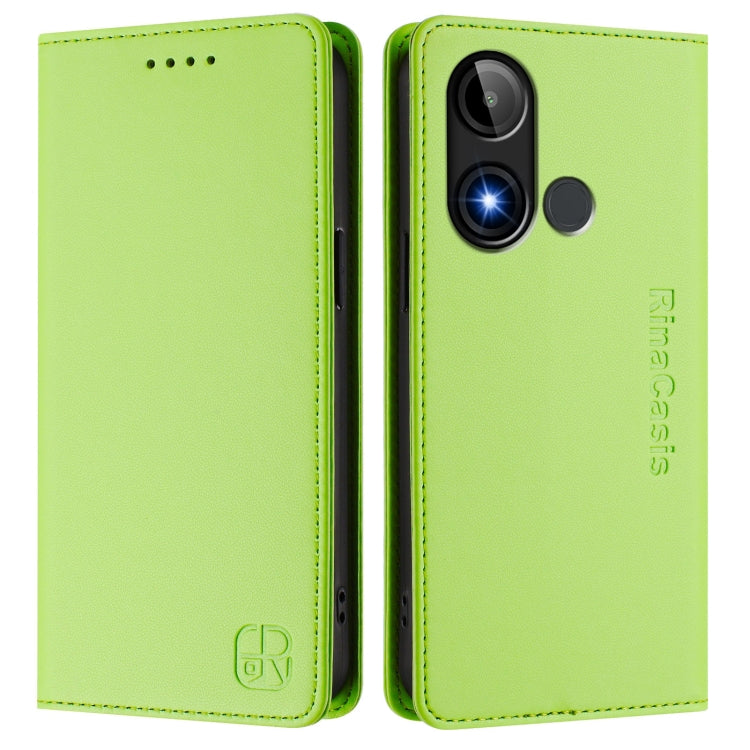 For BLU C9 RC01 Dual-Folded Magnetic Suction RFID Leather Phone Case