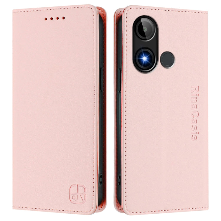 For BLU C9 RC01 Dual-Folded Magnetic Suction RFID Leather Phone Case