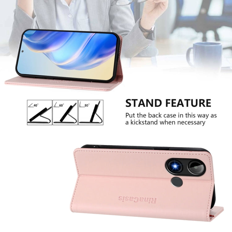 For BLU C9 RC01 Dual-Folded Magnetic Suction RFID Leather Phone Case