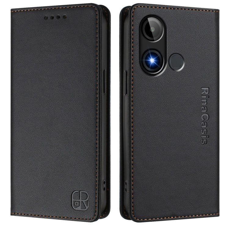 For BLU C9 RC01 Dual-Folded Magnetic Suction RFID Leather Phone Case