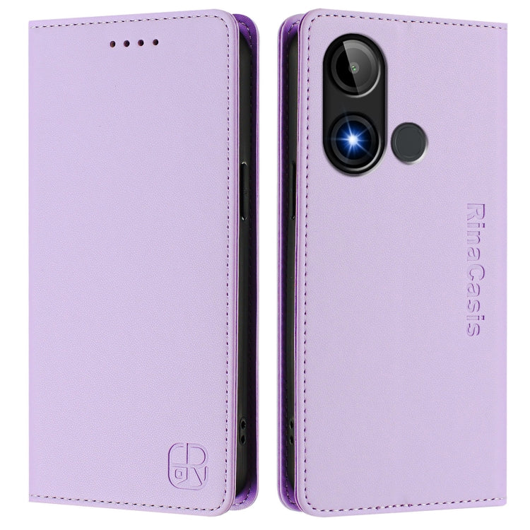 For BLU C9 RC01 Dual-Folded Magnetic Suction RFID Leather Phone Case