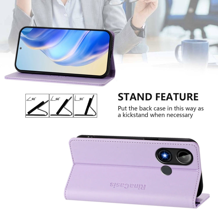 For BLU C9 RC01 Dual-Folded Magnetic Suction RFID Leather Phone Case