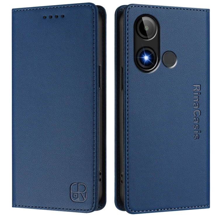 For BLU C9 RC01 Dual-Folded Magnetic Suction RFID Leather Phone Case