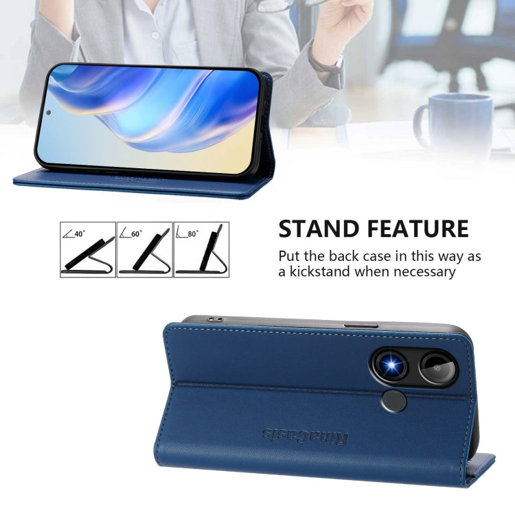 For BLU C9 RC01 Dual-Folded Magnetic Suction RFID Leather Phone Case