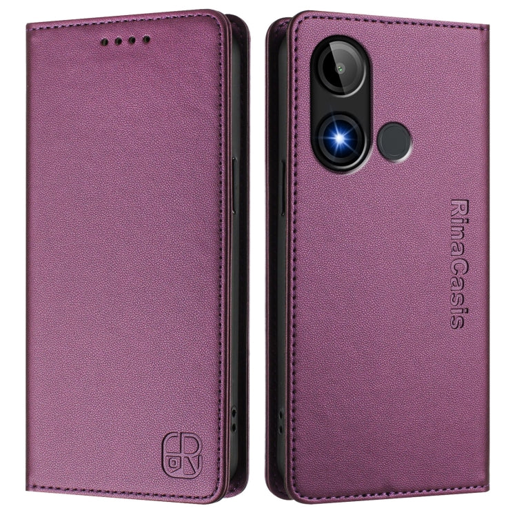 For BLU C9 RC01 Dual-Folded Magnetic Suction RFID Leather Phone Case